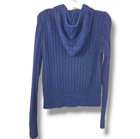 The Children's Place Navy Ribbed Hooded Cardigan Sweater, Size XL 14 - Picture 2 of 5